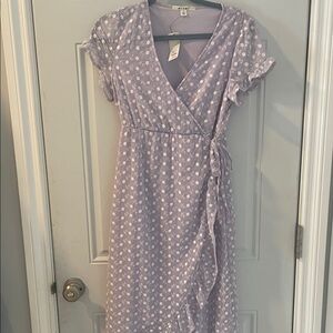 Miami Lilac Polka Dot Midi Dress